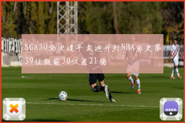 SGA30场次追平麦迪并列NBA历史第39位距前30仅差21场